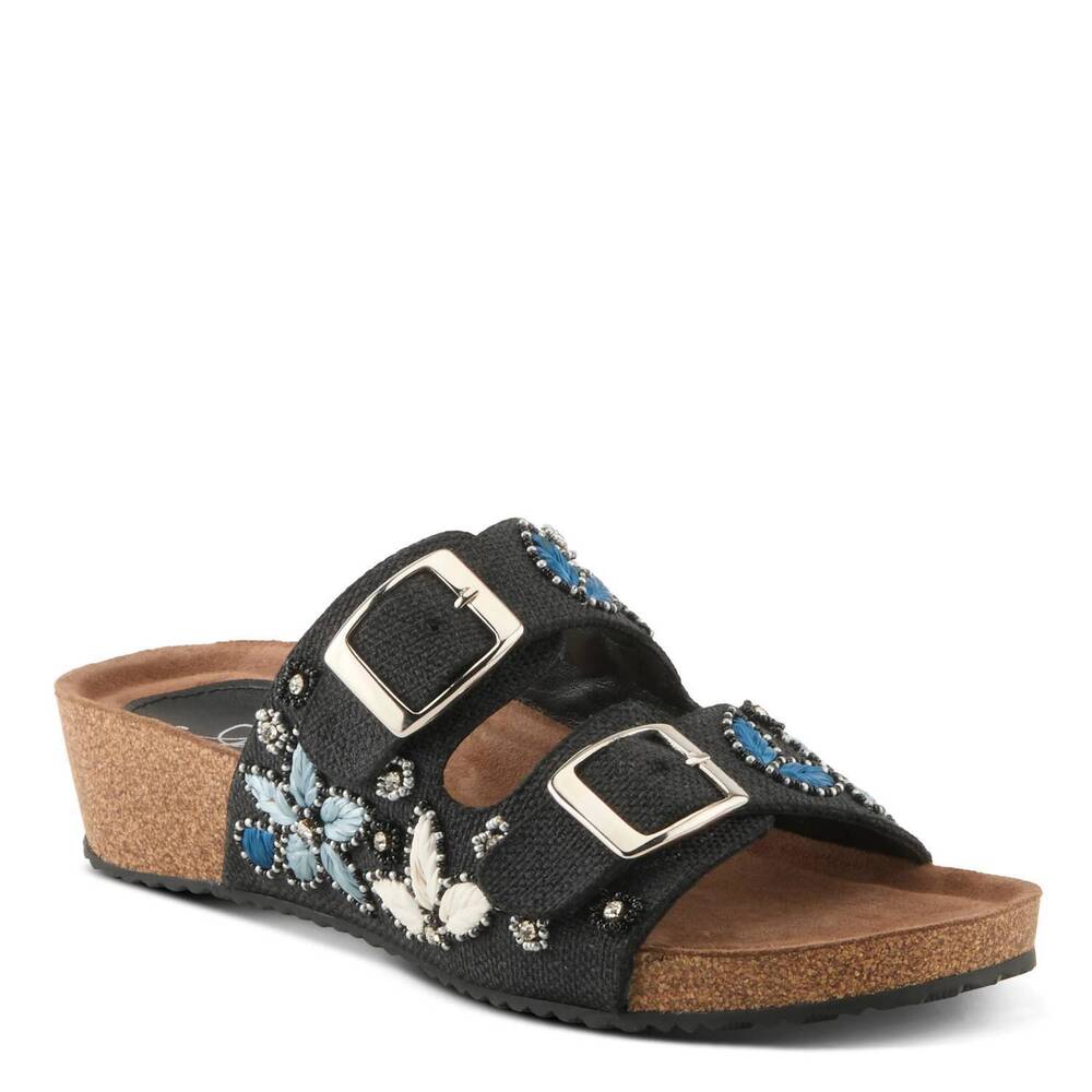 NEW AZURA women's miraflores cork sole sandal in black